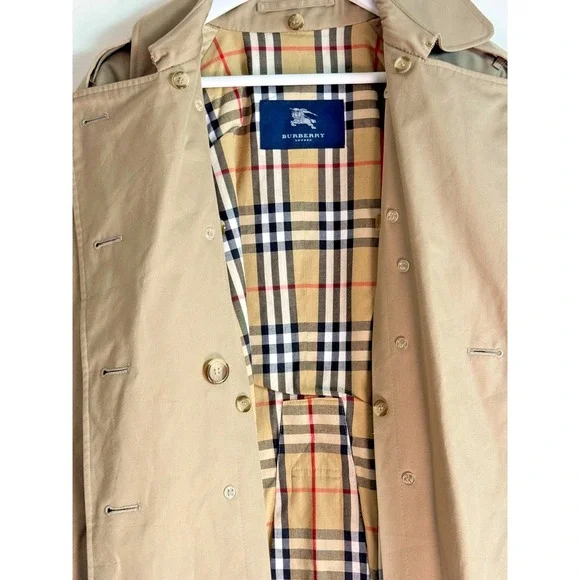 Burberry London Women's Heritage Trench Coat Nova Check Belted Beige Size 8 - Picture 6 of 16